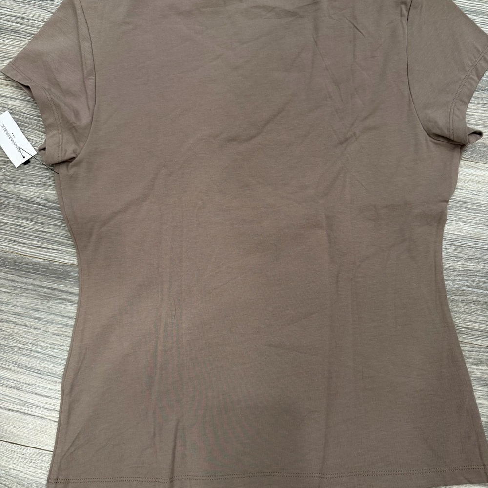 Banana Republic Taupe mock neck Short Sleeve Tee - Picture 4 of 4